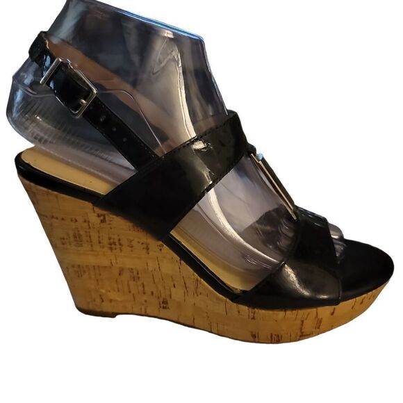 Arturo Chiang Black Wedge Sandals 6M - Picture 4 of 8